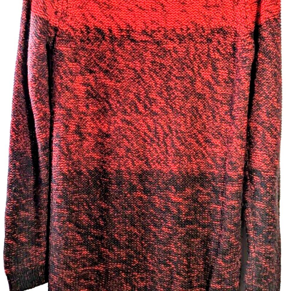 Joe Fresh Women's Knit Sweater Dress Ombre RED Black Long Sleeve Color B… - Picture 7 of 9